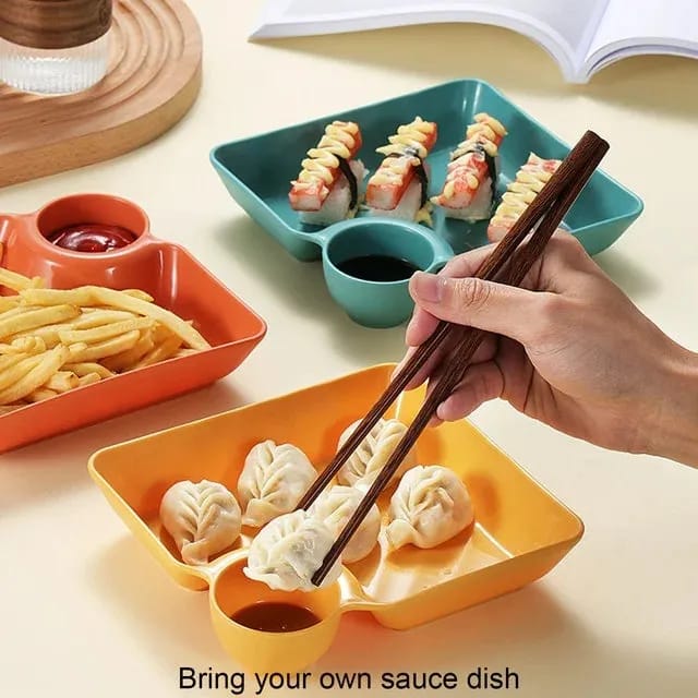 Dumpling Plate with Sauce Dish (Pack Of 4)